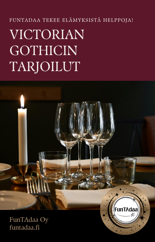 Victorian Gothic tarjoilut –  Ruokaideat, cocktailit ja mocktailit