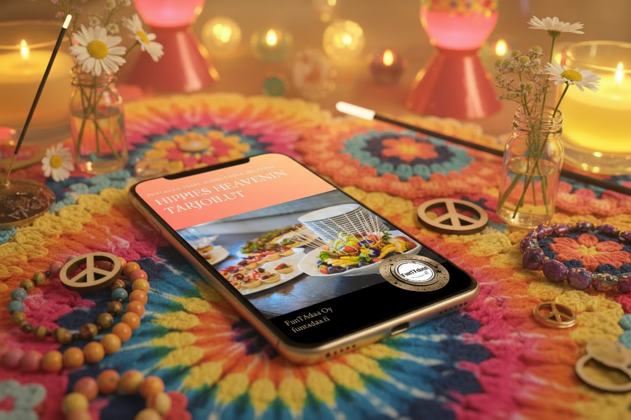 Hippies Heaven tarjoilut mockup